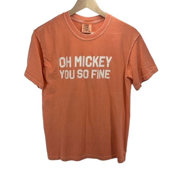 Comfort Colors Short Sleeve Tee Oh Mickey You So Fine Top Orange Small - Picture 1 of 11